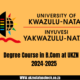 Degree Course in B.Com at UKZN in 2024-2025