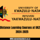 Distance Learning Courses at UKZN in 2024-2025