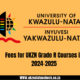 Fees for UKZN Grade R Courses in 2024-2025