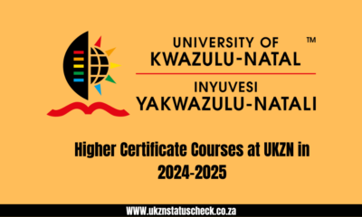 Higher Certificate Courses at UKZN in 2024-2025
