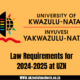 Law Requirements for 2024-2025 at UZN