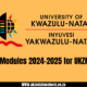 Modules 2024-2025 for UKZN