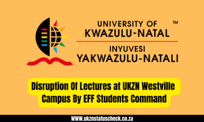 Disruption Of Lectures at UKZN Westville Campus By EFF Students Command