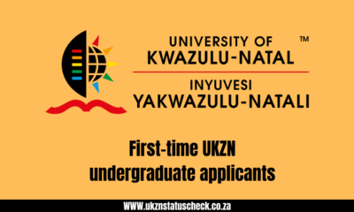 First-time UKZN undergraduate applicants