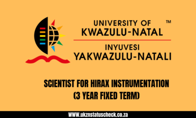 SCIENTIST FOR HIRAX INSTRUMENTATION (3 YEAR FIXED TERM)