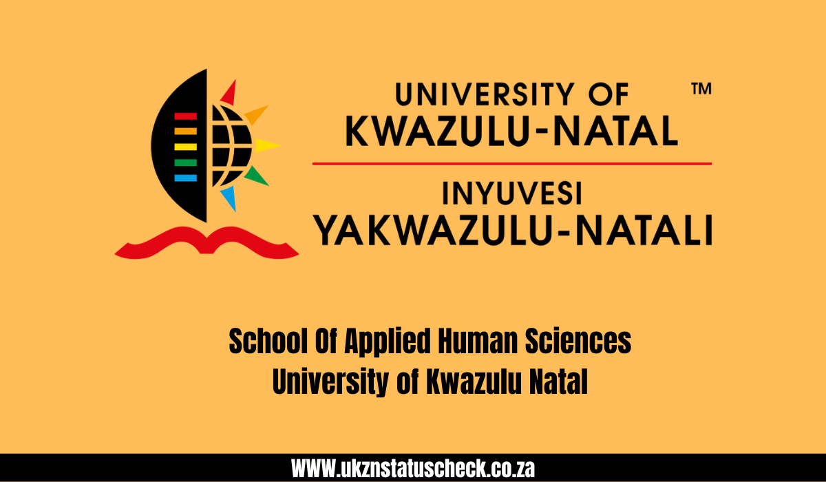 School Of Applied Human Sciences University of Kwazulu Natal