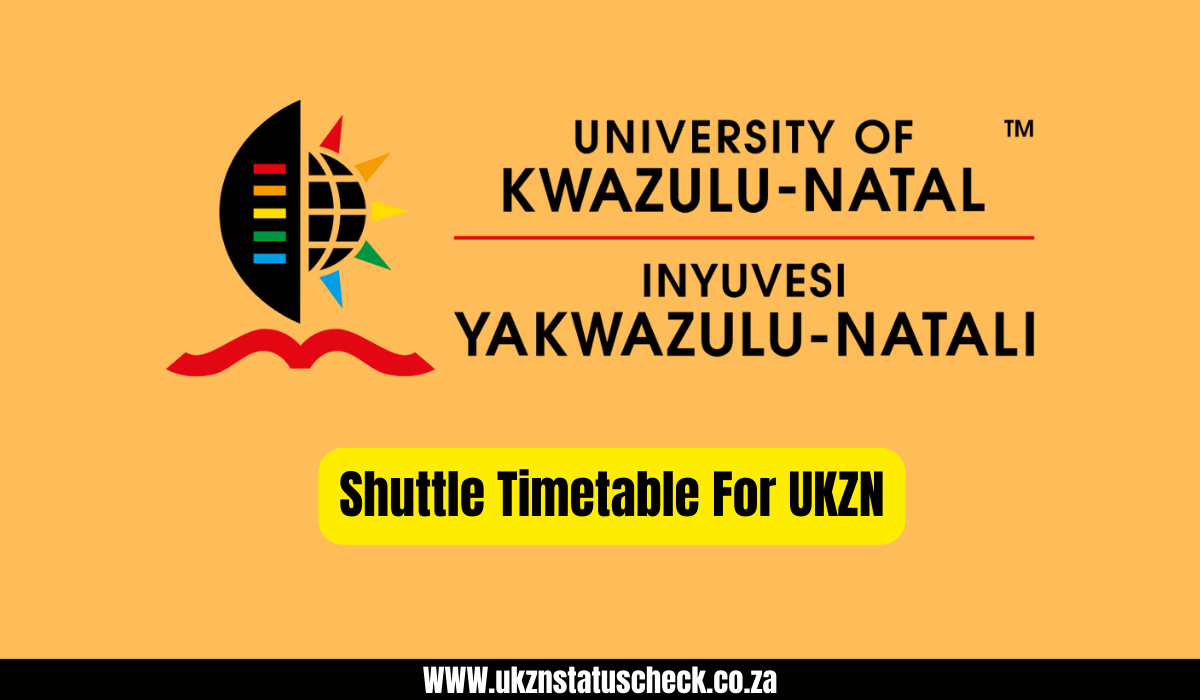 Shuttle Timetable For UKZN