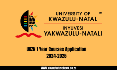 UKZN 1 Year Courses Application 2024-2025