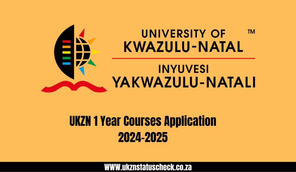 UKZN 1 Year Courses Application 2024-2025