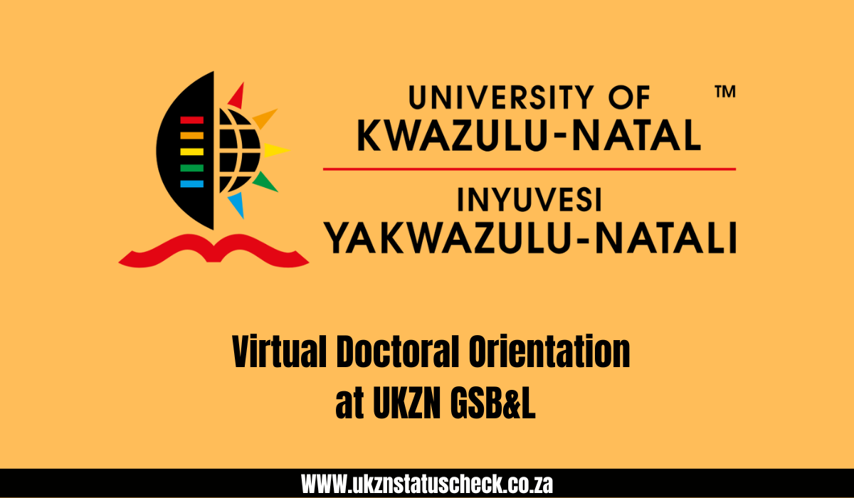 Virtual Doctoral Orientation at UKZN GSB&L
