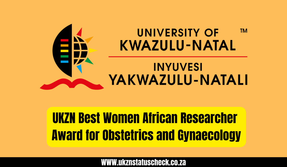 UKZN Best Women African Researcher Award for Obstetrics and Gynaecology