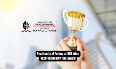 Postdoctoral Fellow at UFH Wins UKZN Chemistry PHD Award