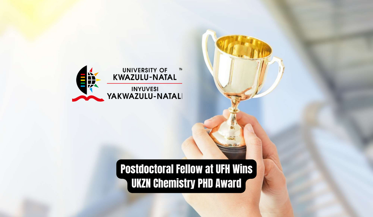 Postdoctoral Fellow at UFH Wins UKZN Chemistry PHD Award